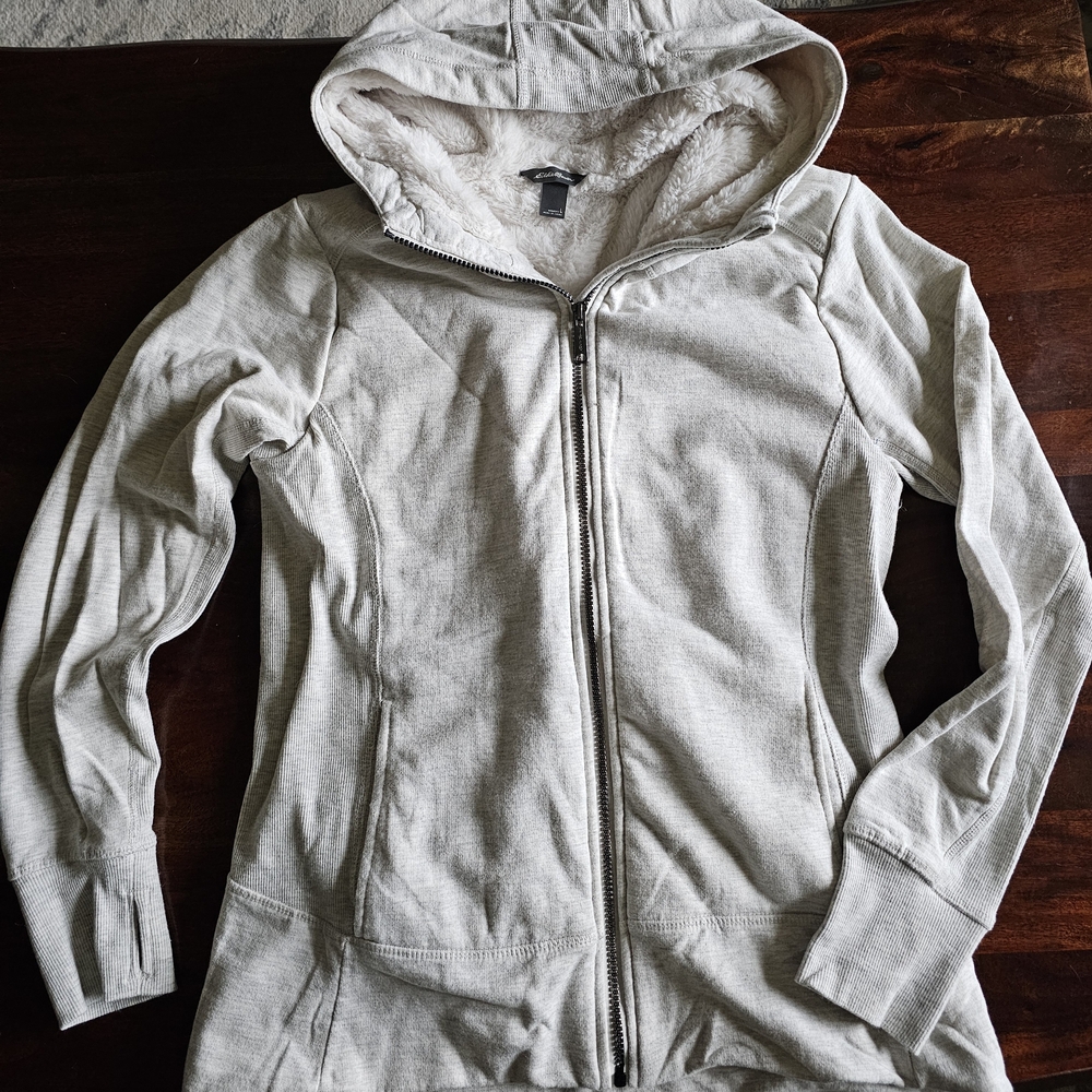 Eddie Bauer Cream Fleece-Lined Hoodie